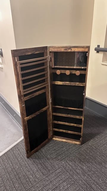 Wall-Mounted Rustic Wooden Jewellery Cabinet