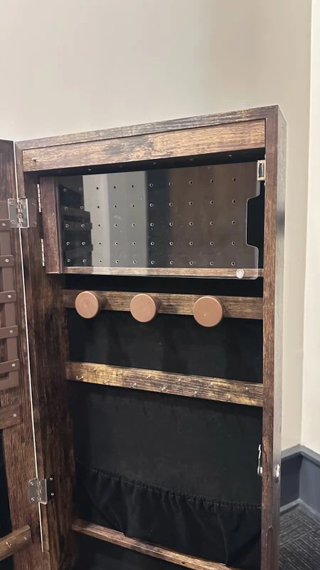 Wall-Mounted Rustic Wooden Jewellery Cabinet - photo 3