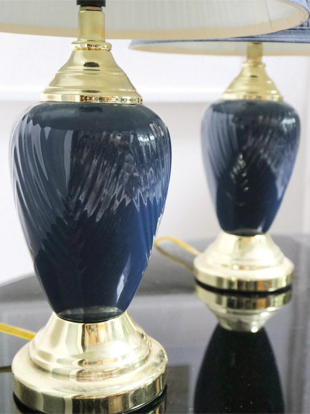 Set of Two Navy Blue Table Lamps - photo 2