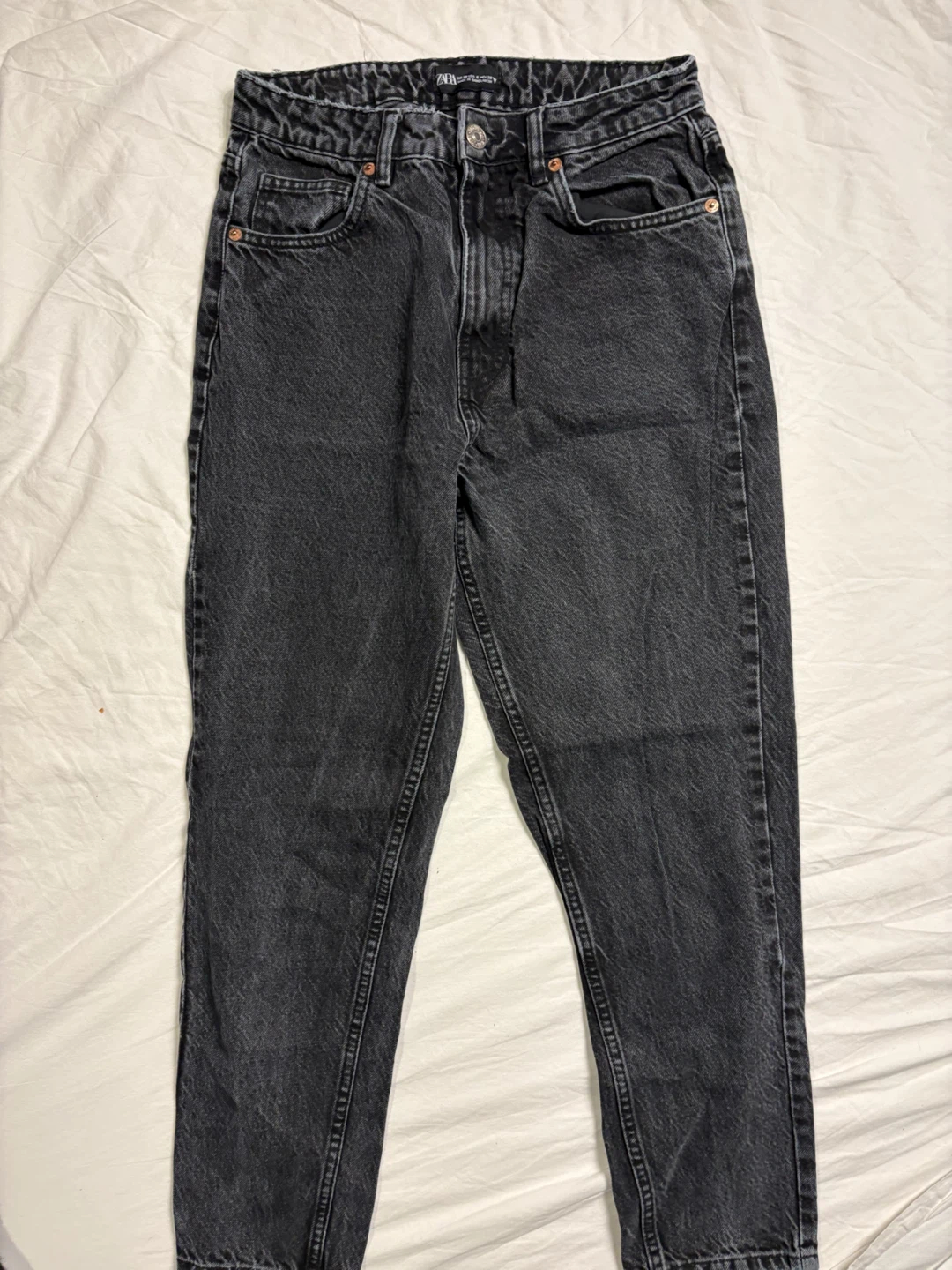 Zara Grey Denim Jeans - photo 3