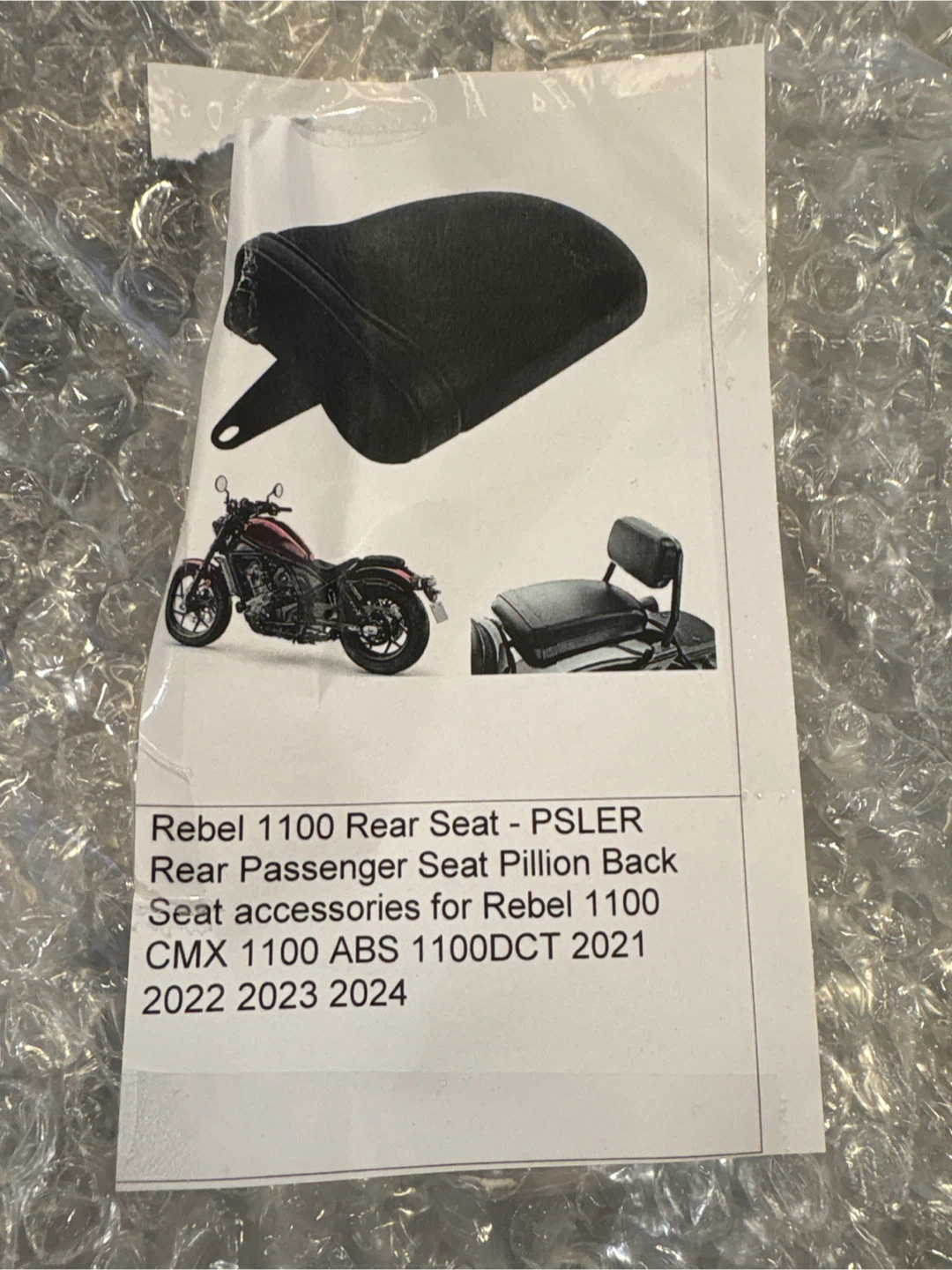 PSLER Rear Passenger Seat for Rebel 1100