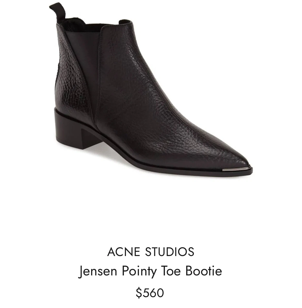Acne Studios Jensen Pointy Toe Booties - Black