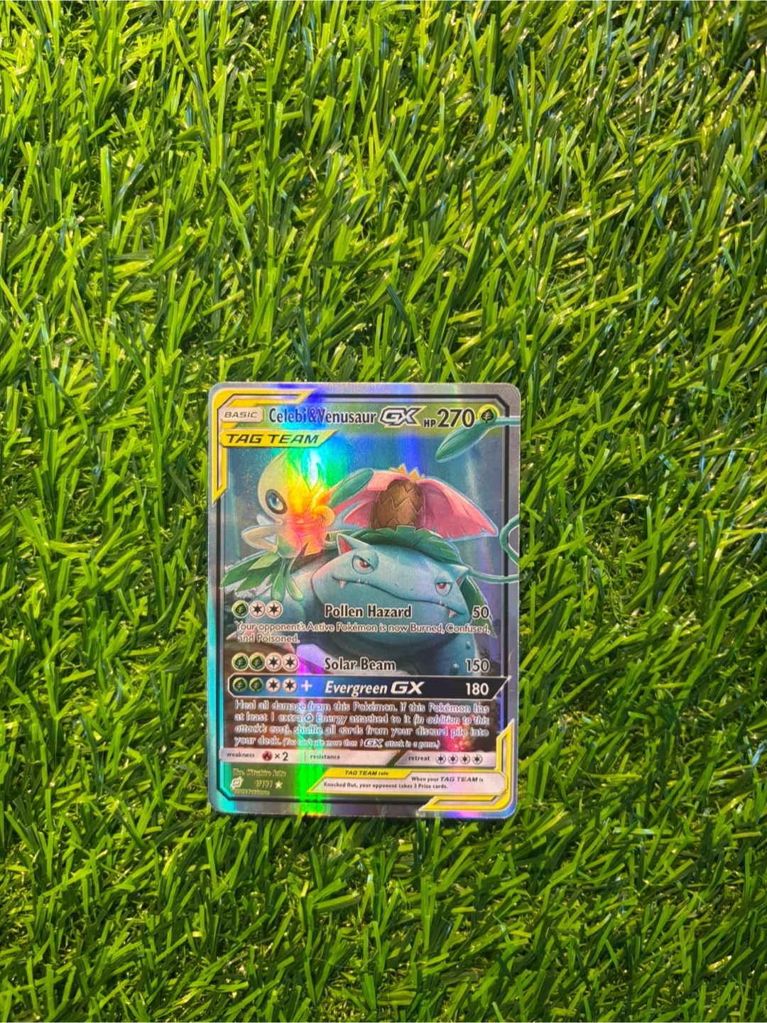 Celebi & Venusaur GX Tag Team Pokemon Card