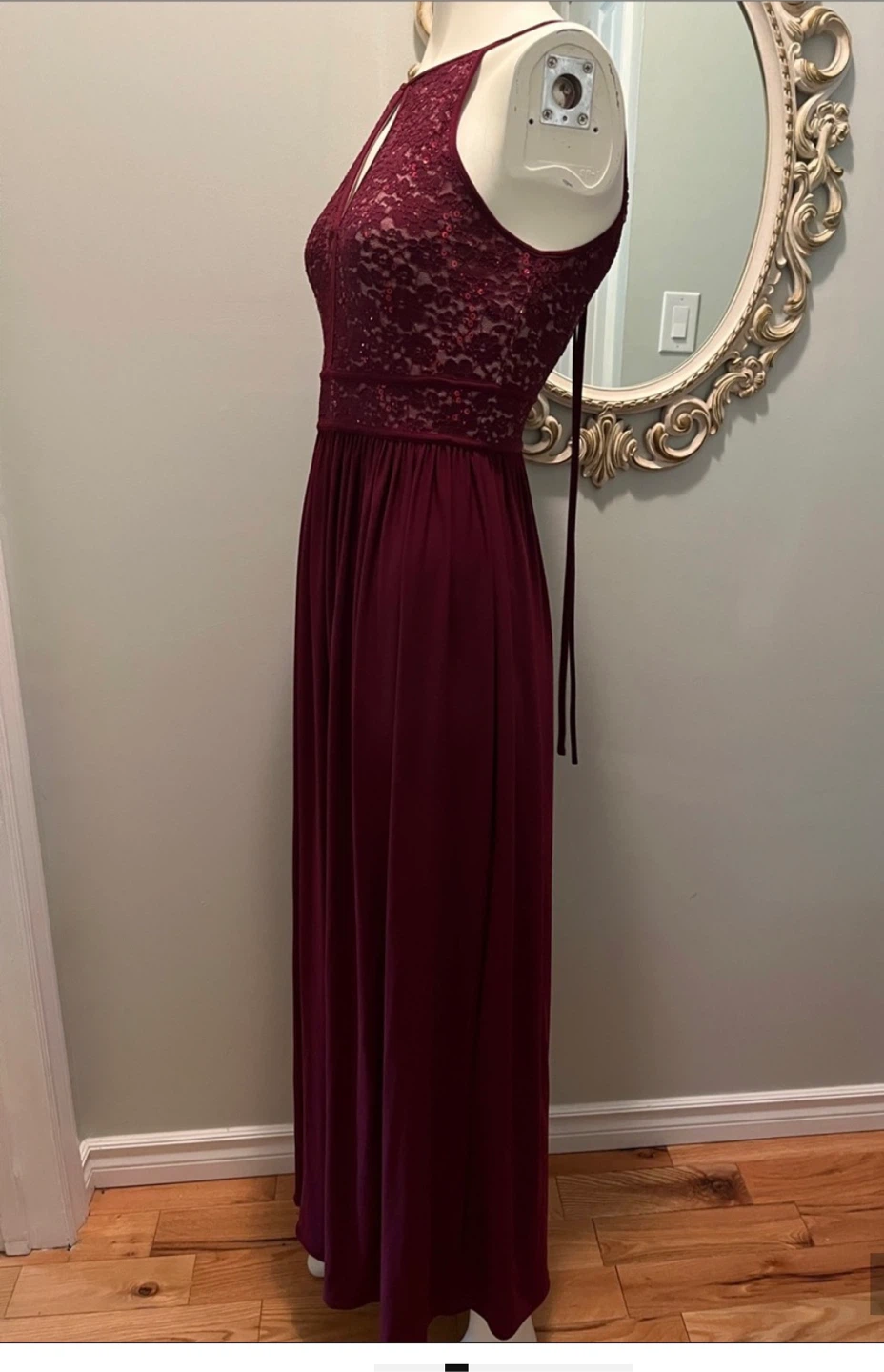 Laura Burgundy Sequin Lace Maxi Dress size 4 - photo 3