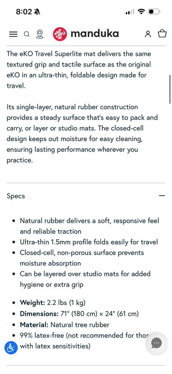 Manduka eKO® Superlite Travel Yoga Mat 1.5mm - photo 3
