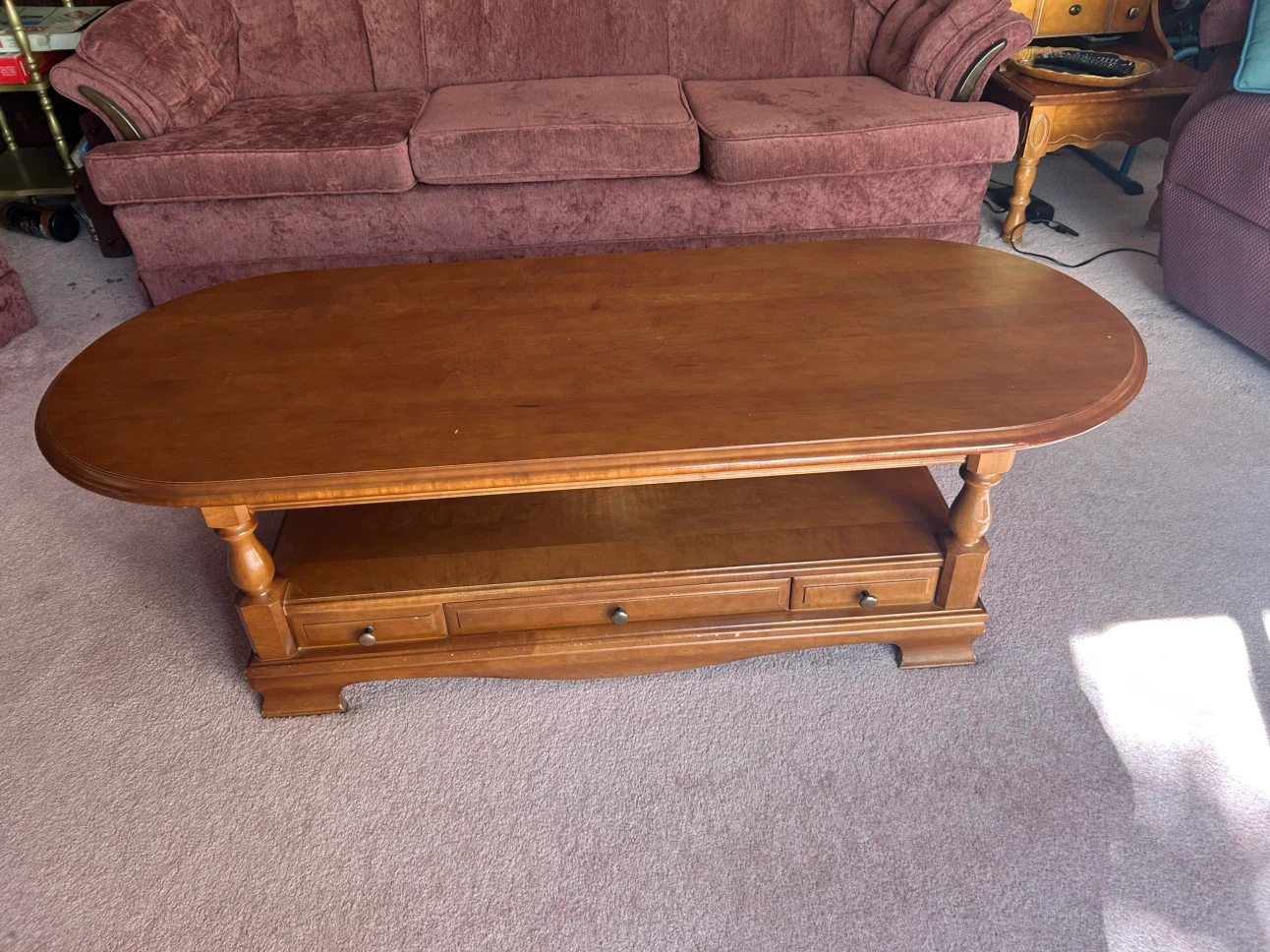 Wooden Oval Coffee Table