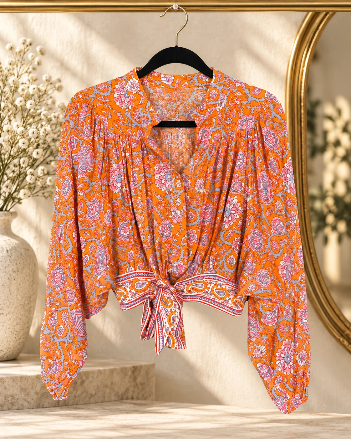 Rachel Tie Front Floral Crop Top - photo 3