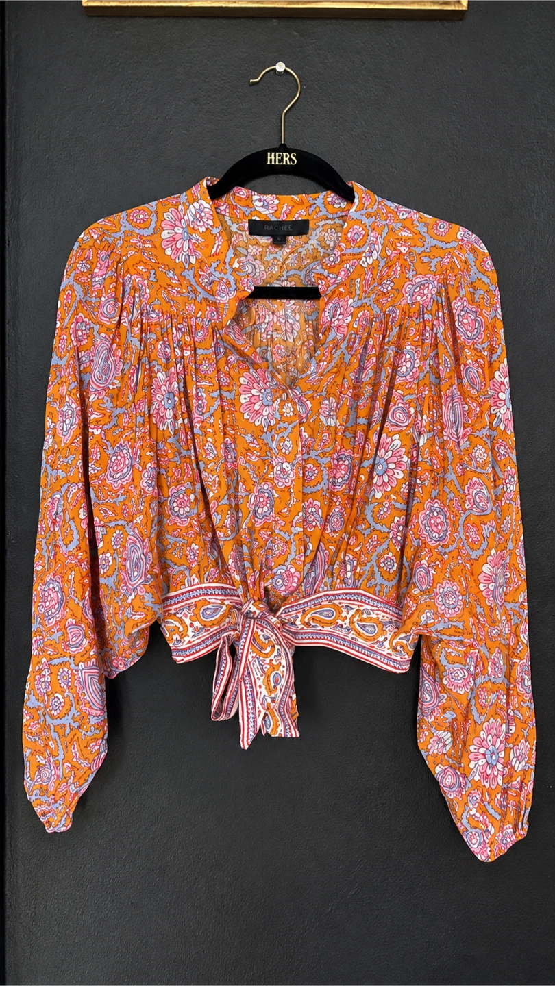 Rachel Tie Front Floral Crop Top - photo 5