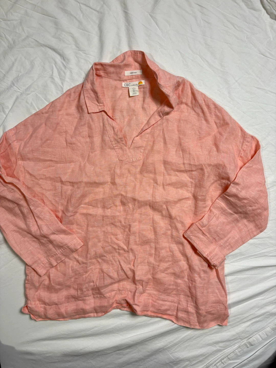 C&C California Pink Linen Top - photo 2