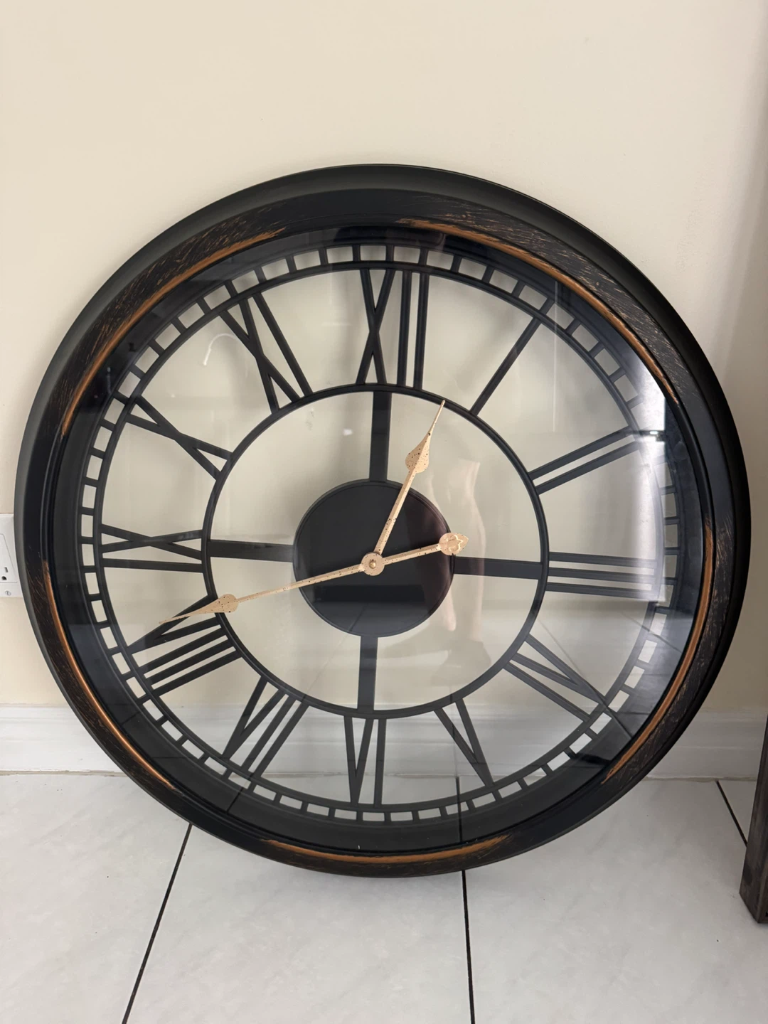 30” wall clock - Gold/Black