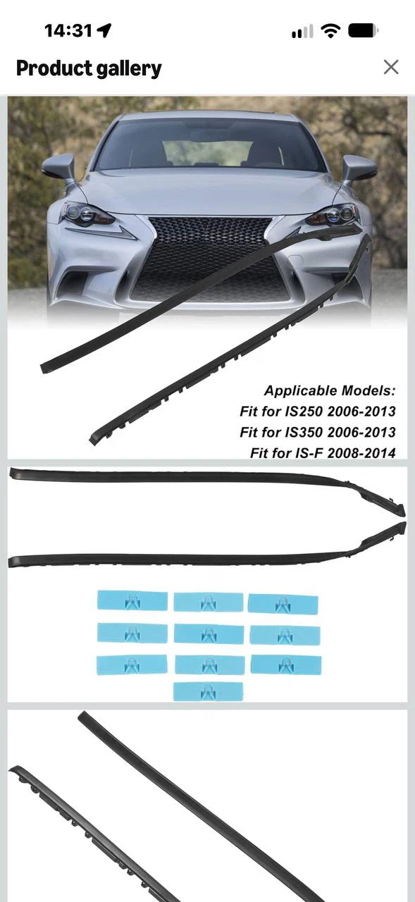 Lexus IS250 IS350 IS-F Roof Drip Moulding Kit Left & Right - photo 2