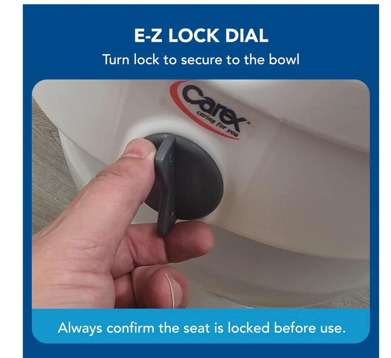 Carex E-Z Lock Raised Toilet Seat with Adjustable Arms - photo 5