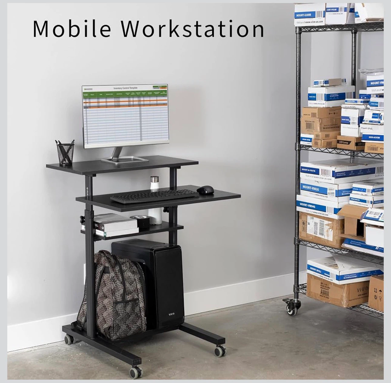 VIVO Mobile Standing Desk Workstation - photo 2