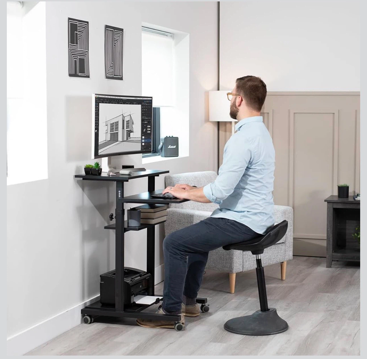 VIVO Mobile Standing Desk Workstation - photo 3