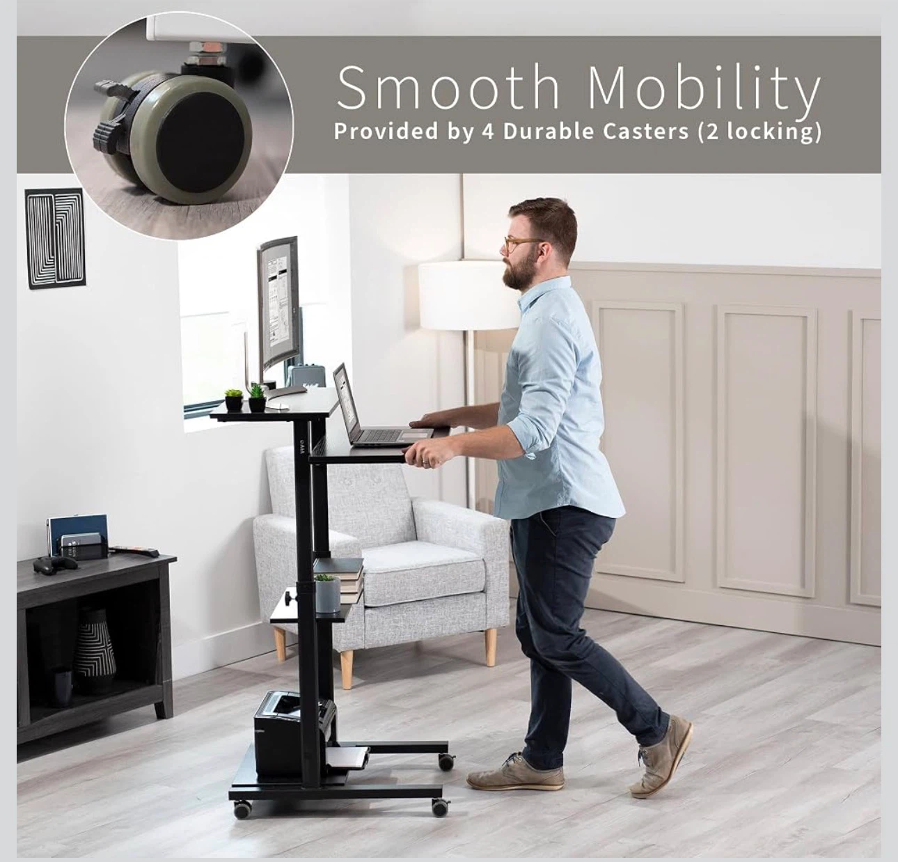VIVO Mobile Standing Desk Workstation - photo 4