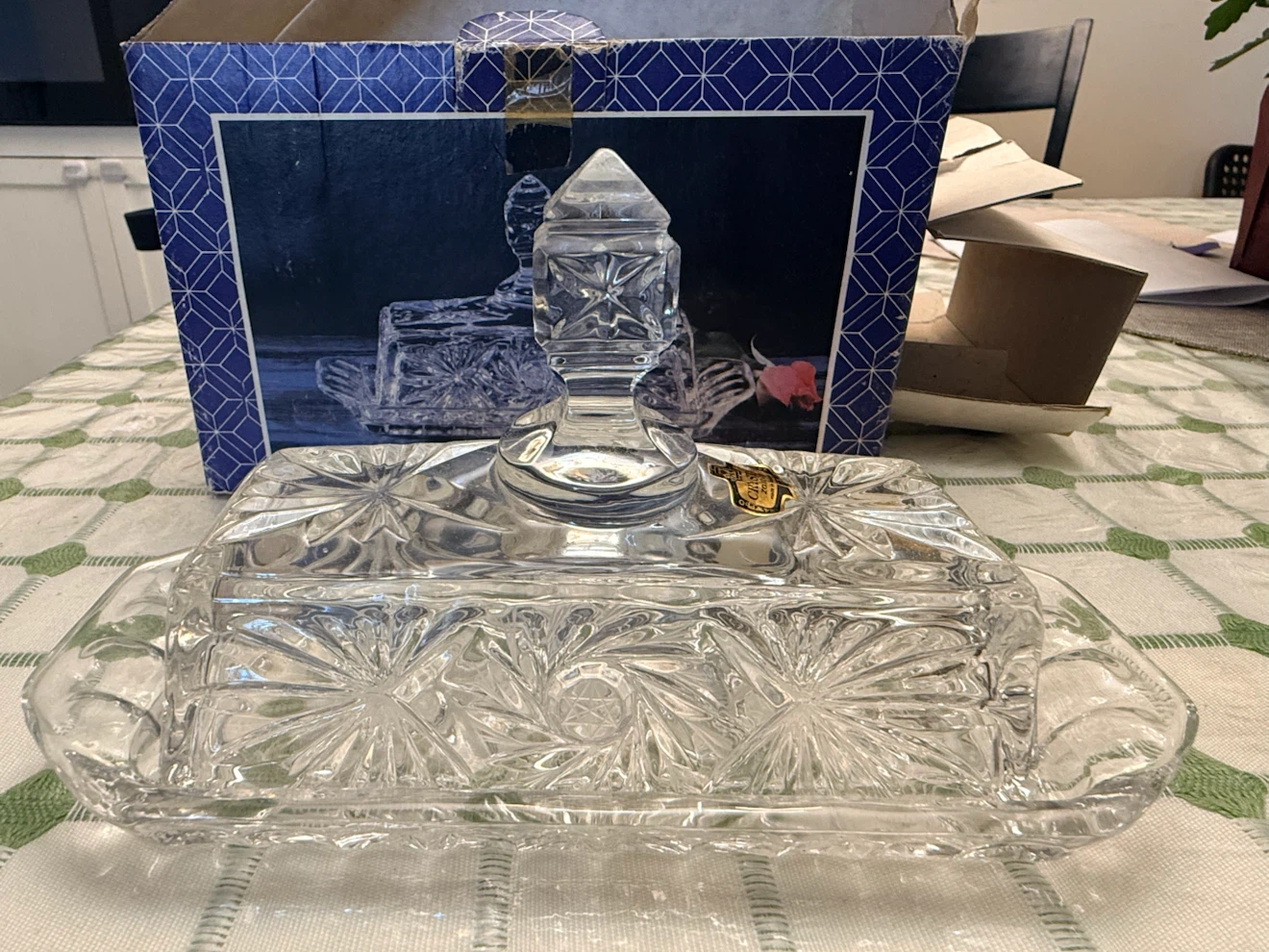 BRAND NEW: Crystal Butter Dish