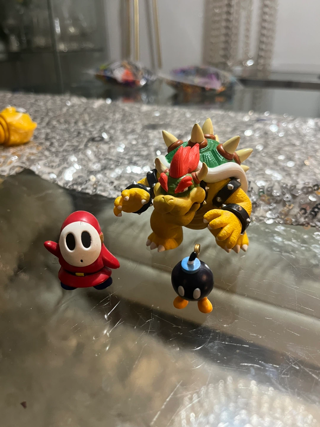 Super Mario Bowser, Shy Guy, and Bob-omb Figures
