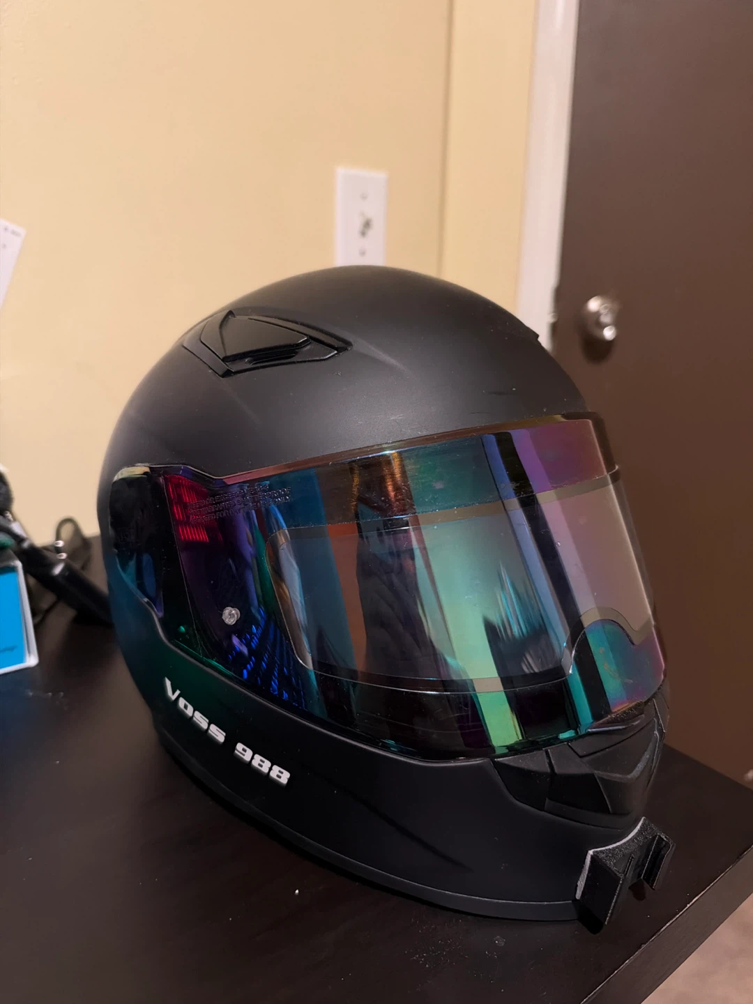 Voss 988 Matte Black Motorcycle Helmet