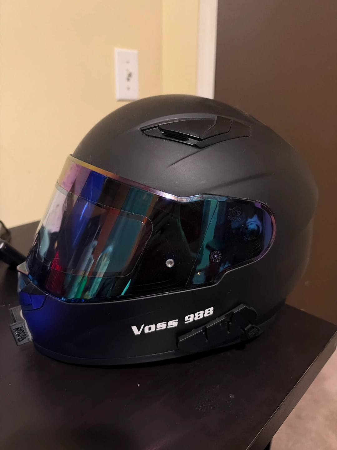 Voss 988 Matte Black Motorcycle Helmet - photo 2