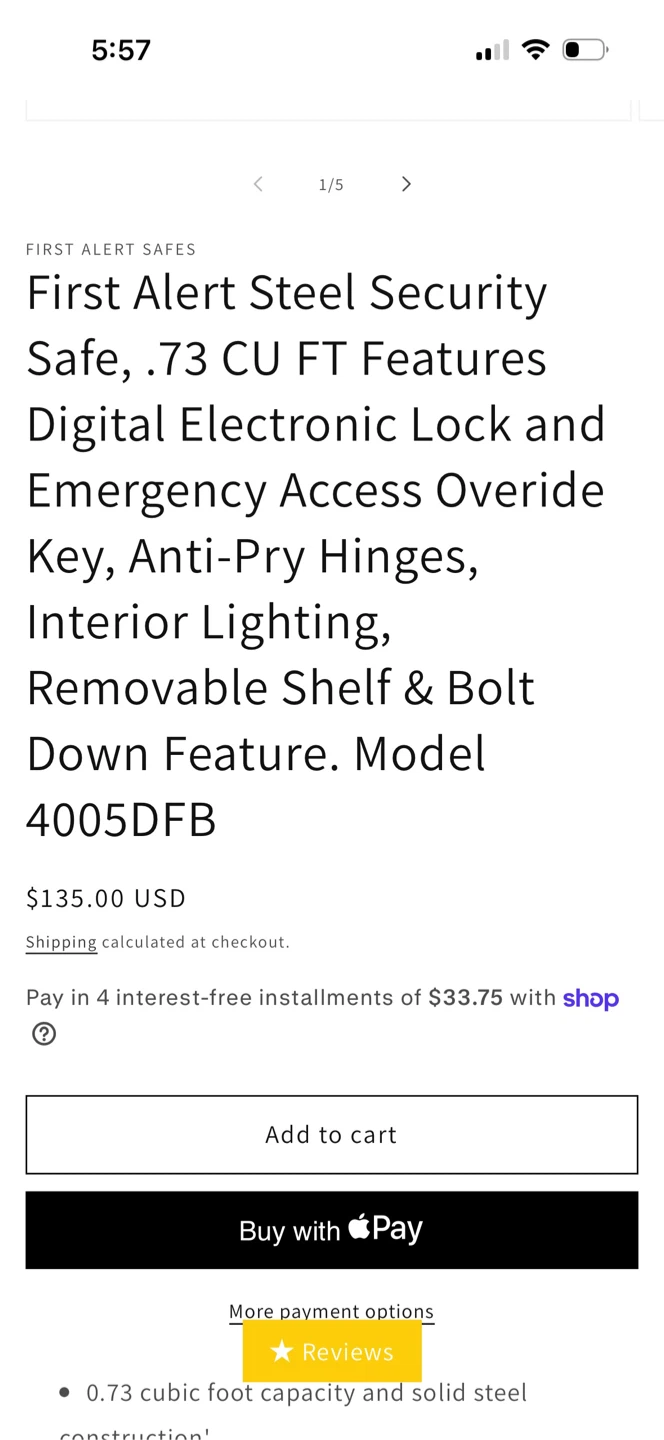 First Alert Digital Security Safe 4005DFB