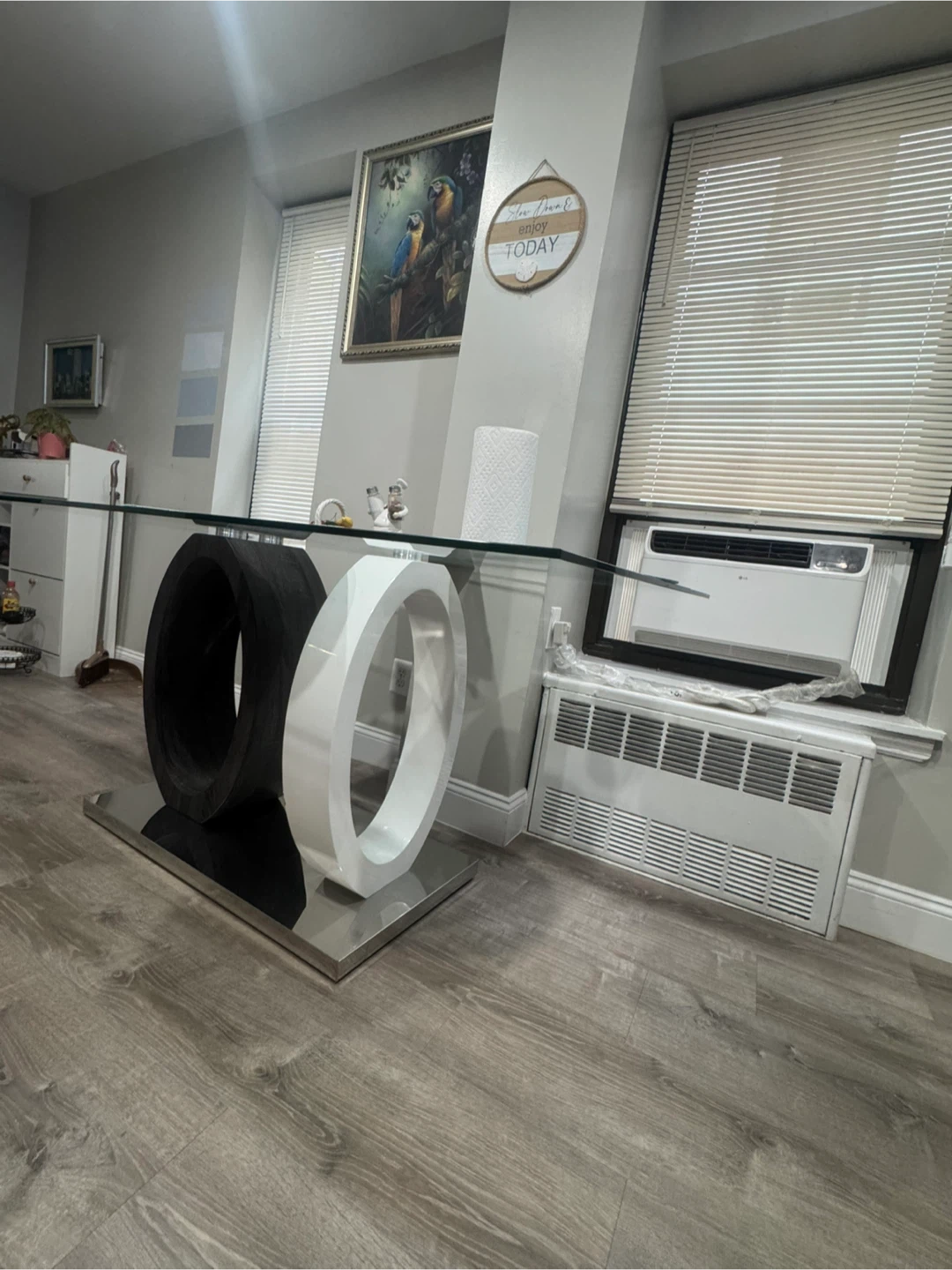 Modern Glass Dining Table with 4 Chairs - photo 3