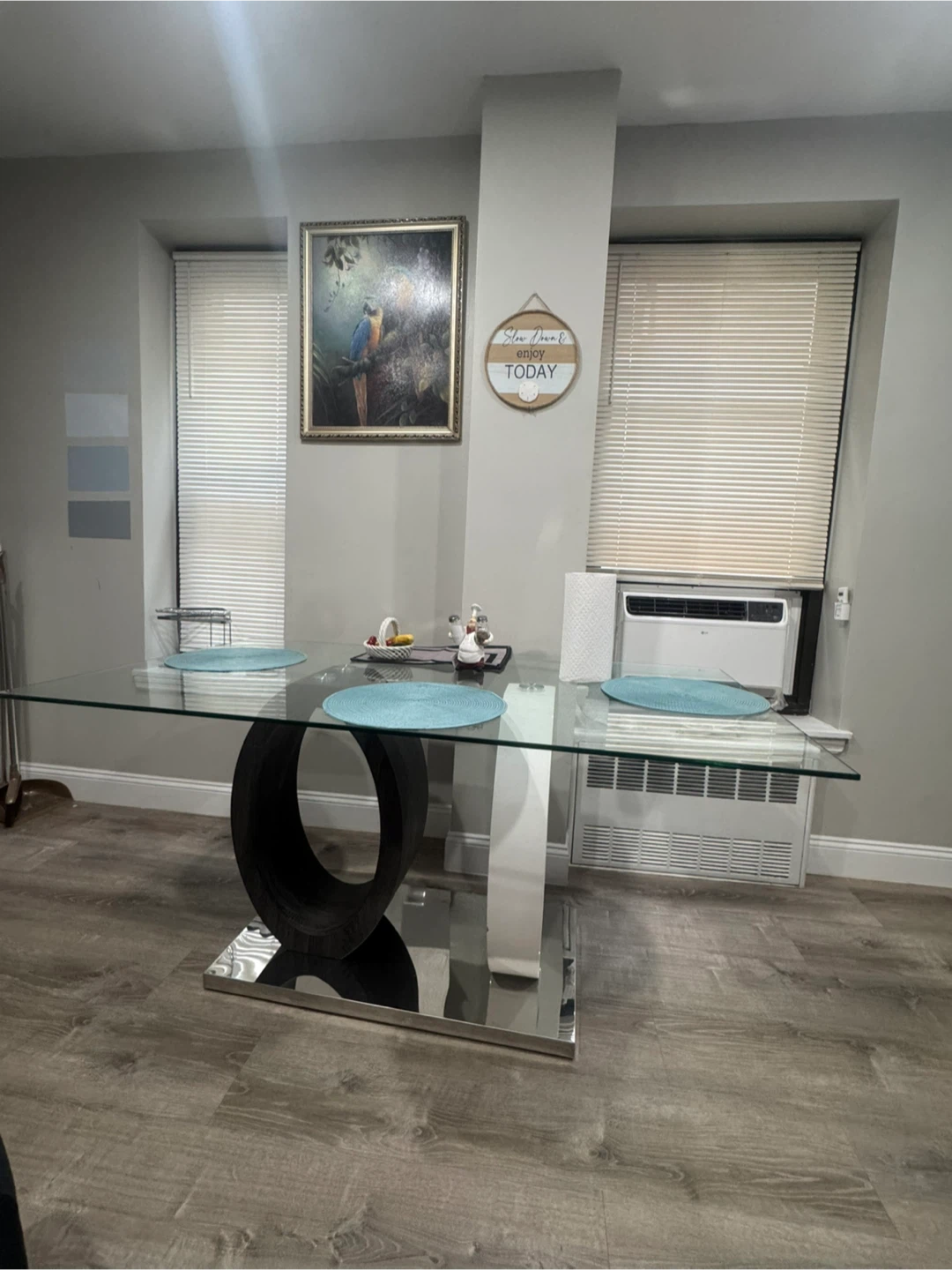 Modern Glass Dining Table with 4 Chairs - photo 5