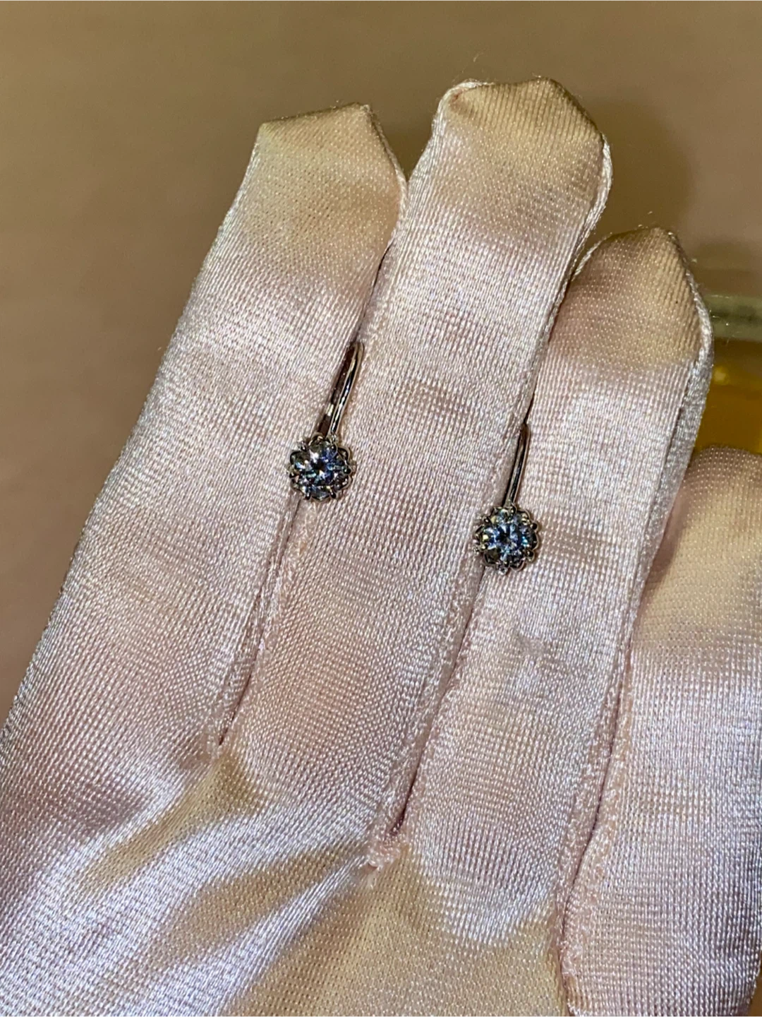 GRA Moissanite Sterling Silver Earrings 0.5ct - photo 2