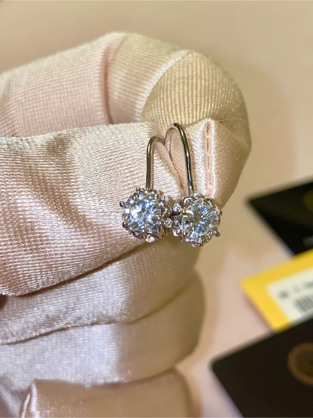 GRA Moissanite Sterling Silver Earrings 0.5ct - photo 4