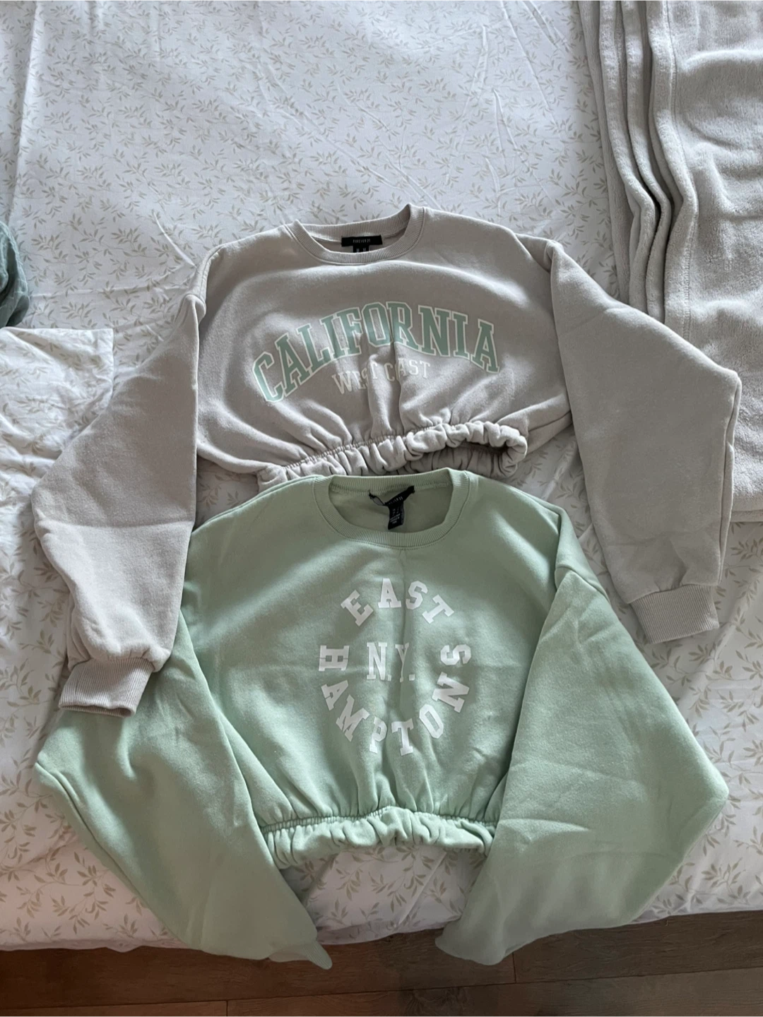 Two Forever 21 Cropped Sweatshirts