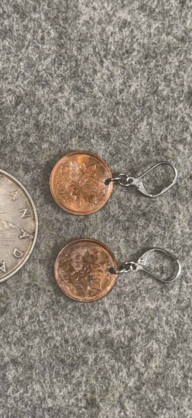2012 Canadian penny earrings