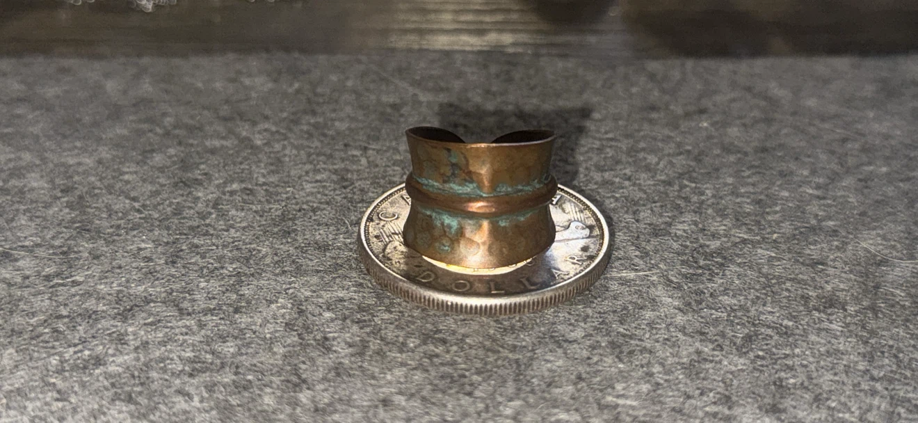 Tall copper cuff ring