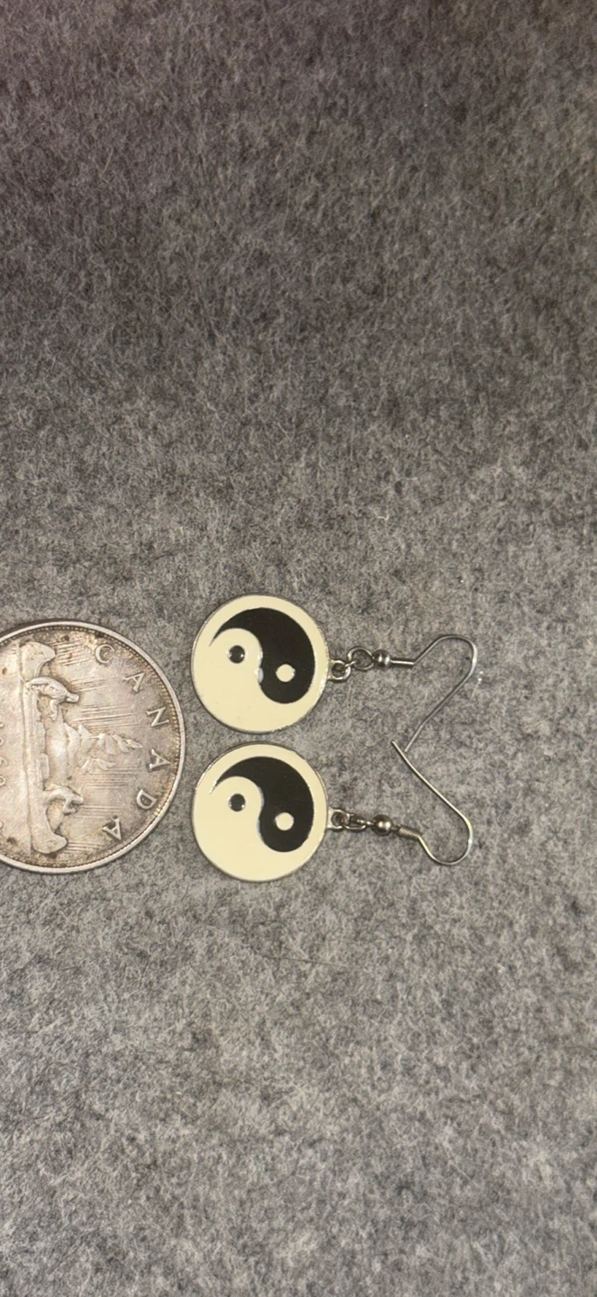 Yin and yang earrings one pair