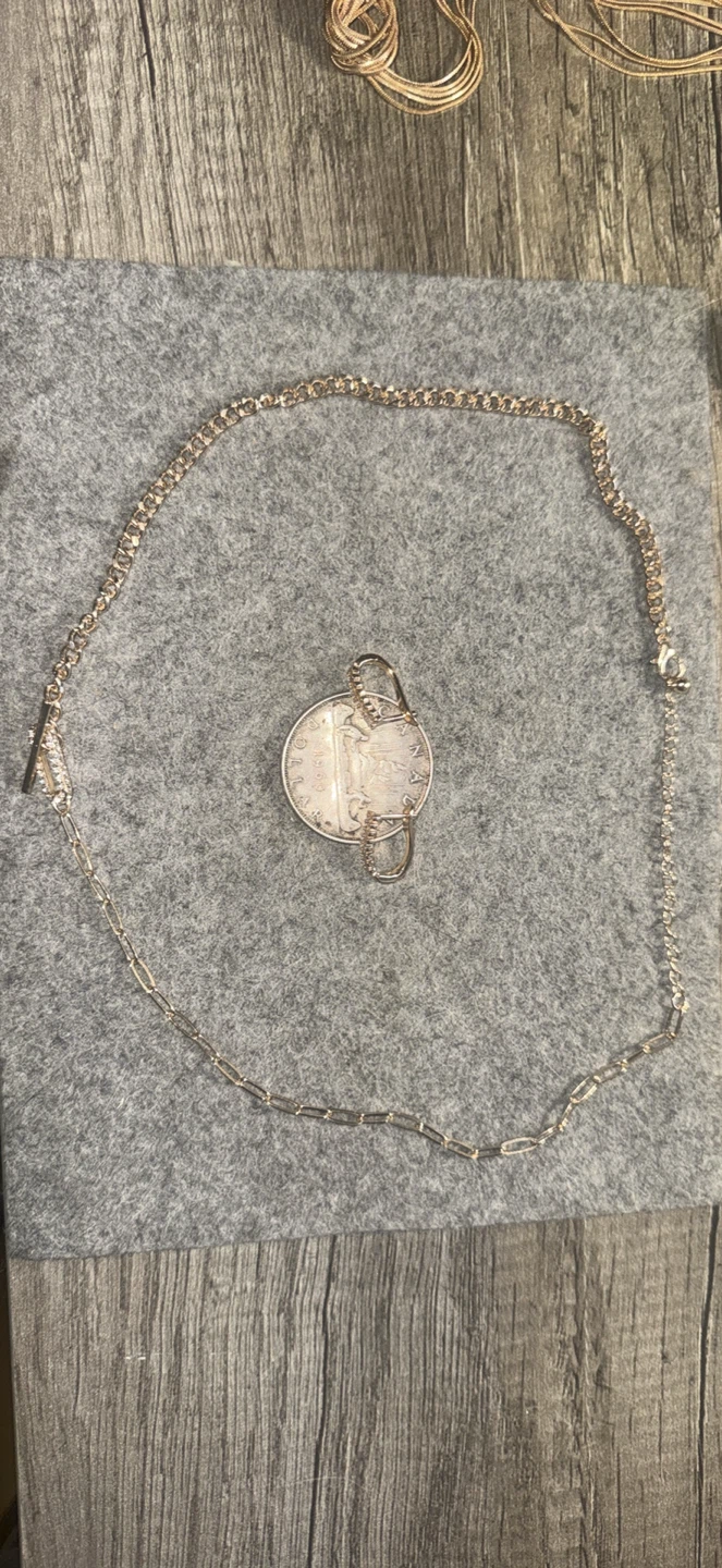 Paper clip style necklace with matching earrings - photo 2