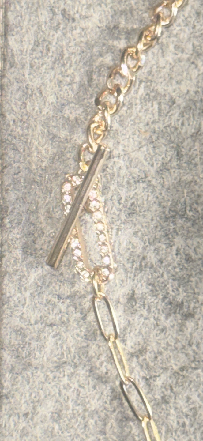 Paper clip style necklace with matching earrings - photo 3