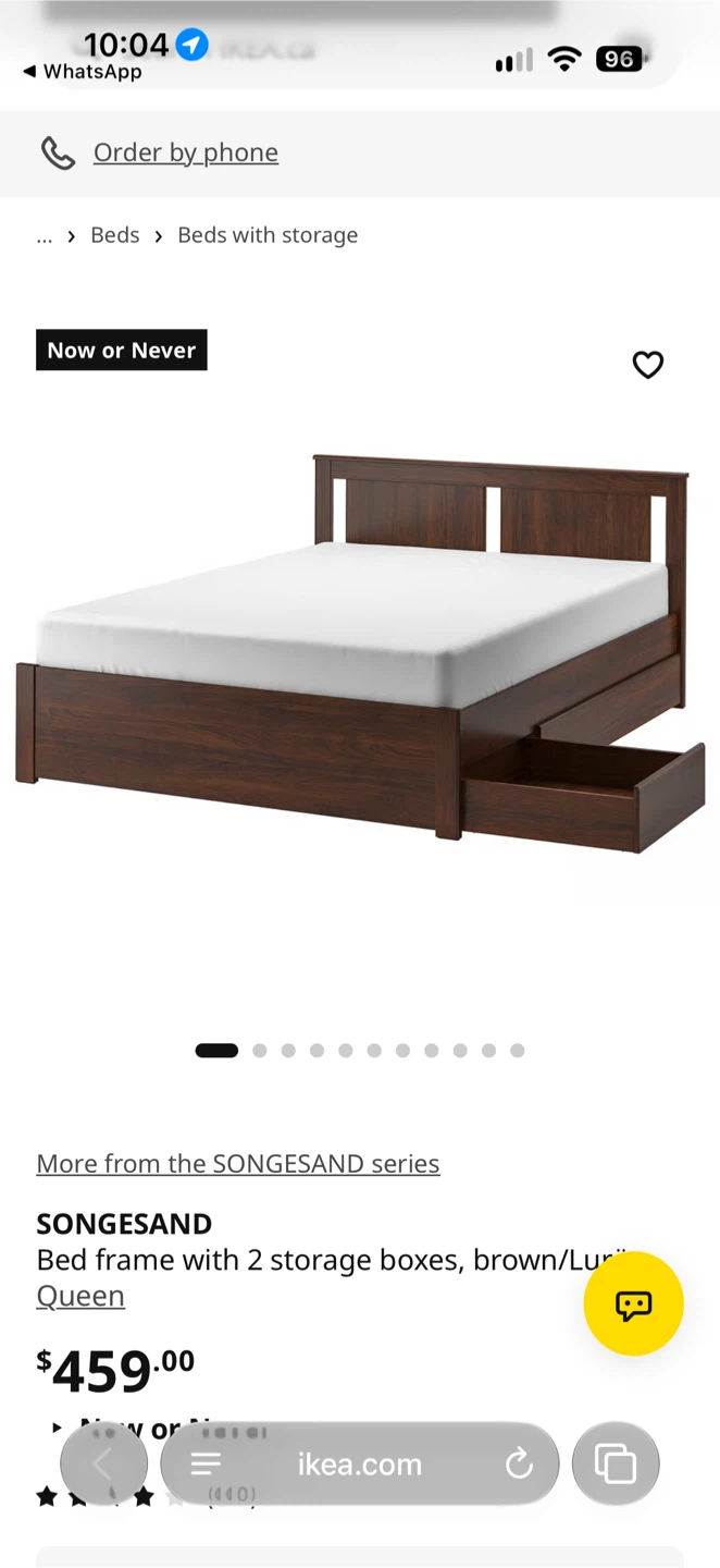 Queen Bed frame 2 storage boxes IKEA - photo 4