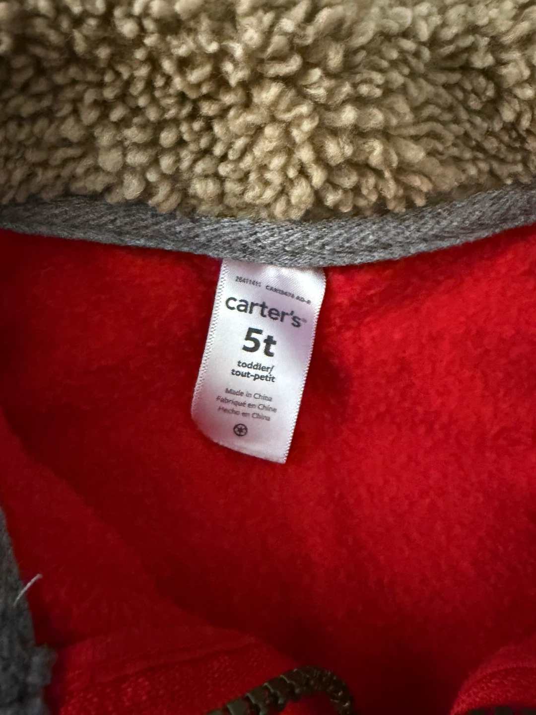 Carter's red quarter-zip sweatshirt, size 5T - photo 2