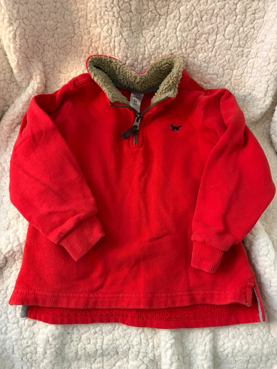 Carter's red quarter-zip sweatshirt, size 5T