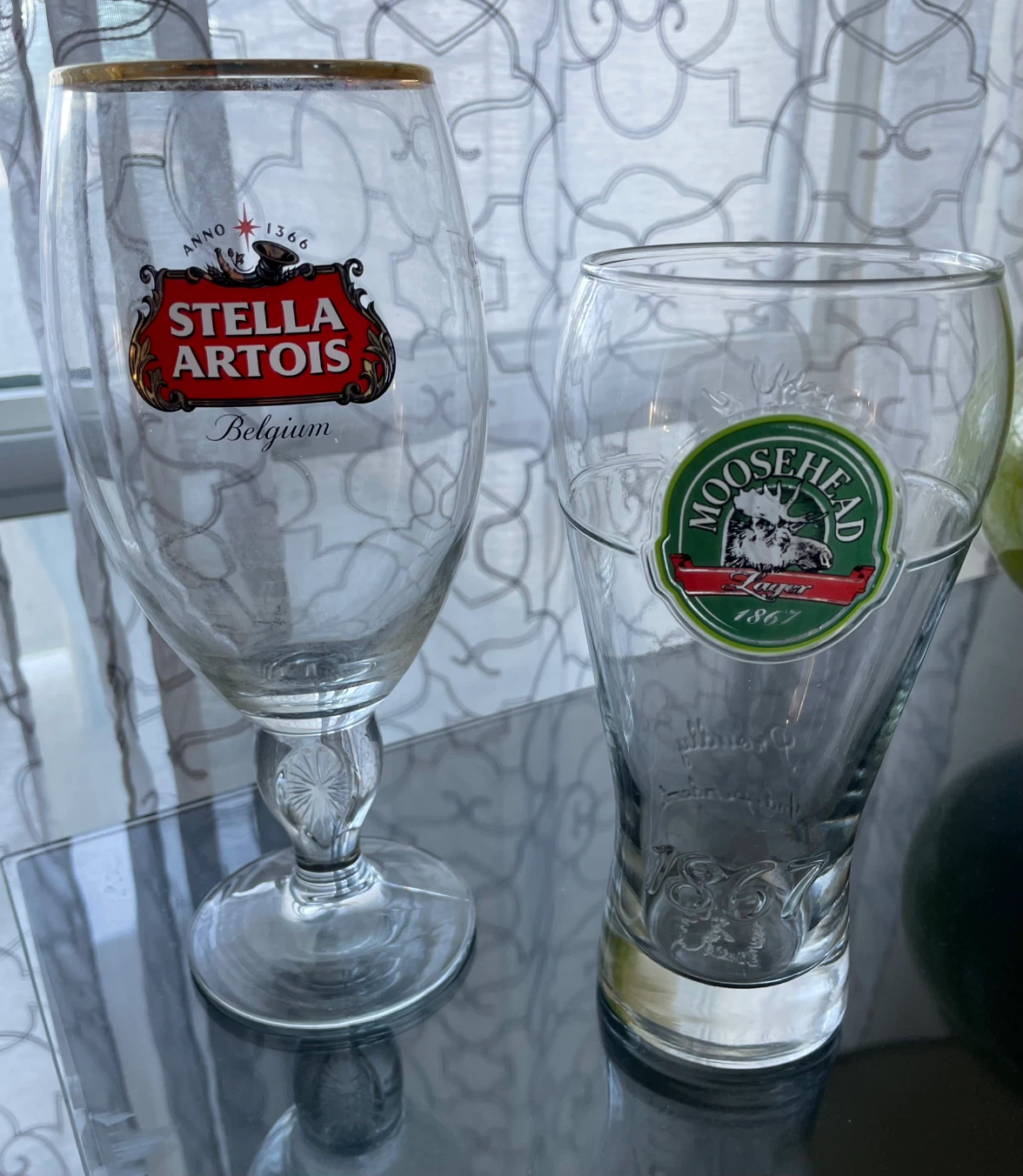 Lot Of 2 Bar Beer Glasses