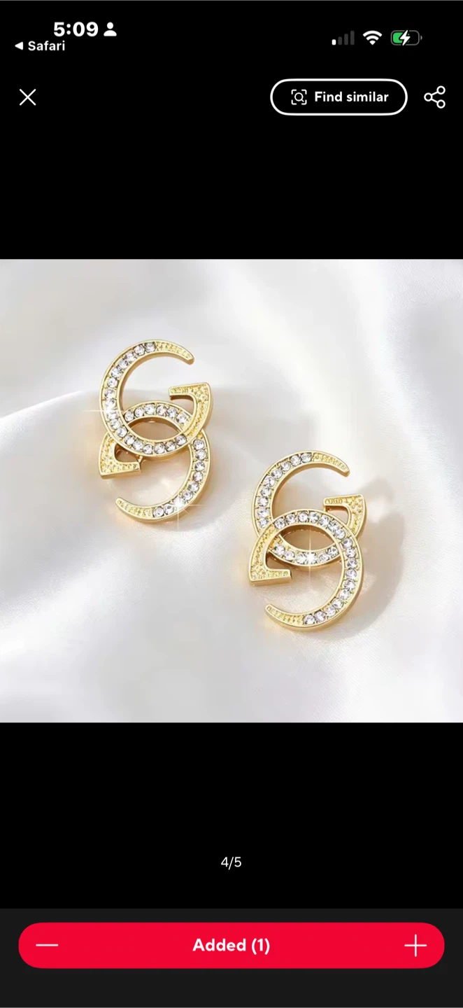 Gold-tone Interlocking G Rhinestone Earrings - photo 3
