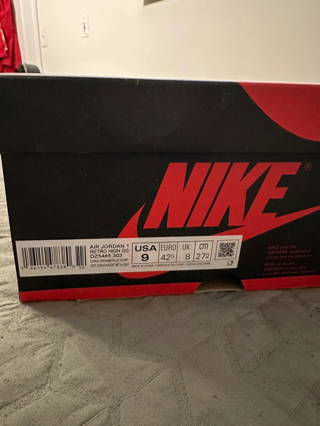 Nike Air Jordan 1 Retro High OG Gorge Green Size 9 - photo 3