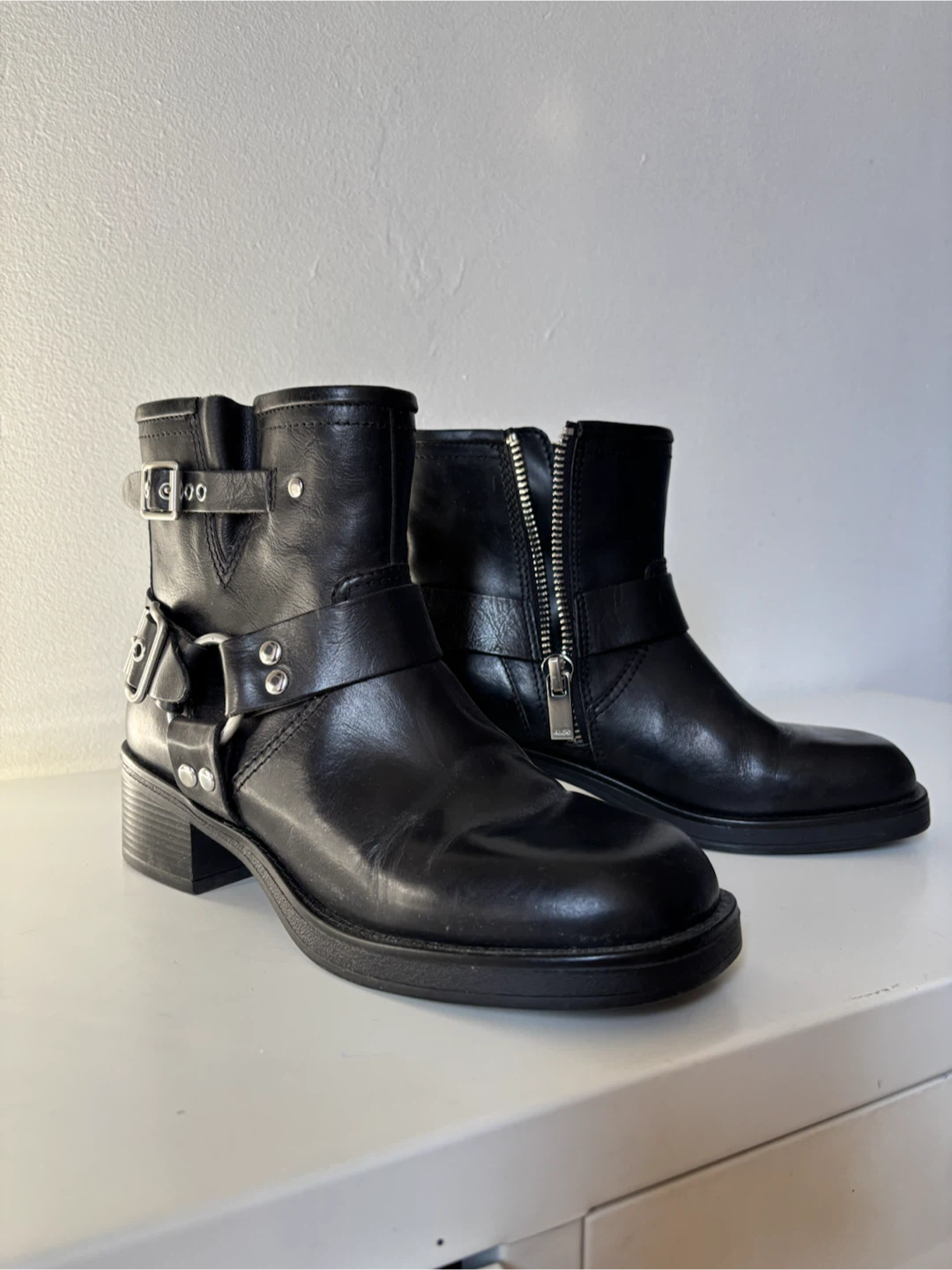 New!  Genuine Leather biker boots - photo 2