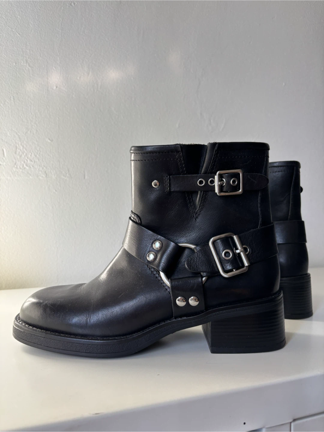 New!  Genuine Leather biker boots - photo 3