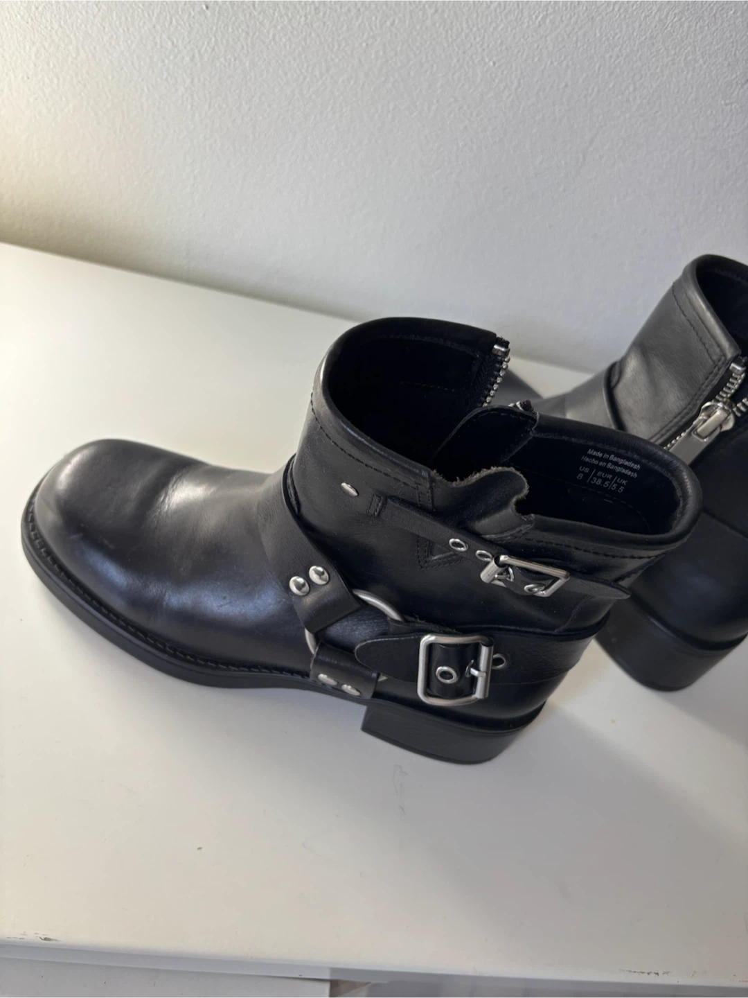 New!  Genuine Leather biker boots - photo 4
