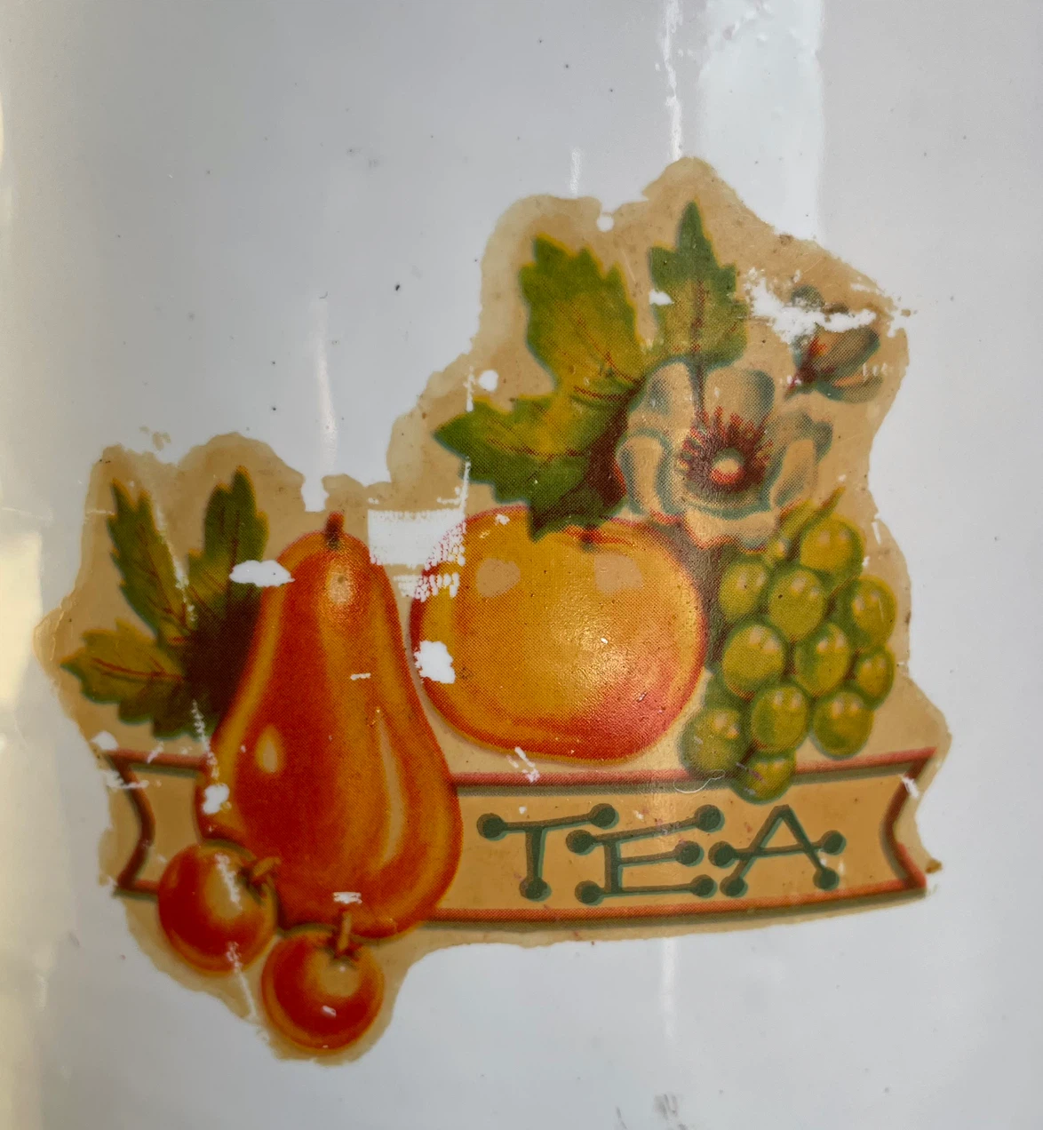 Vintage Enamel English Tea Canister With Lid - photo 3