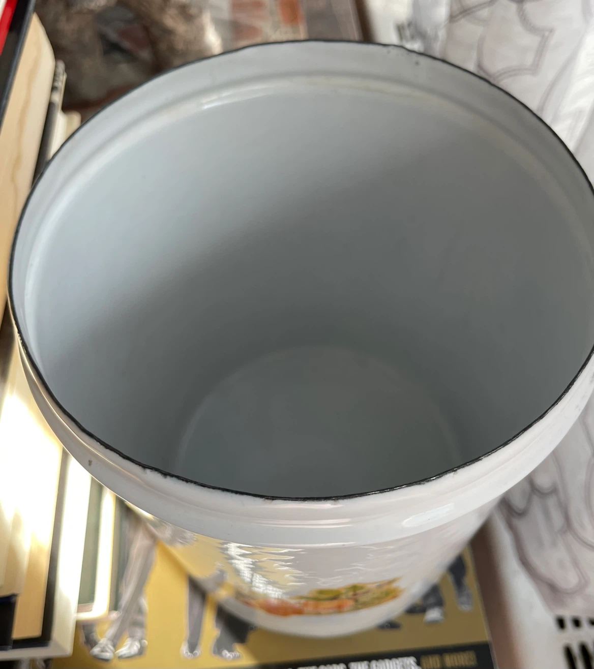 Vintage Enamel English Tea Canister With Lid - photo 4