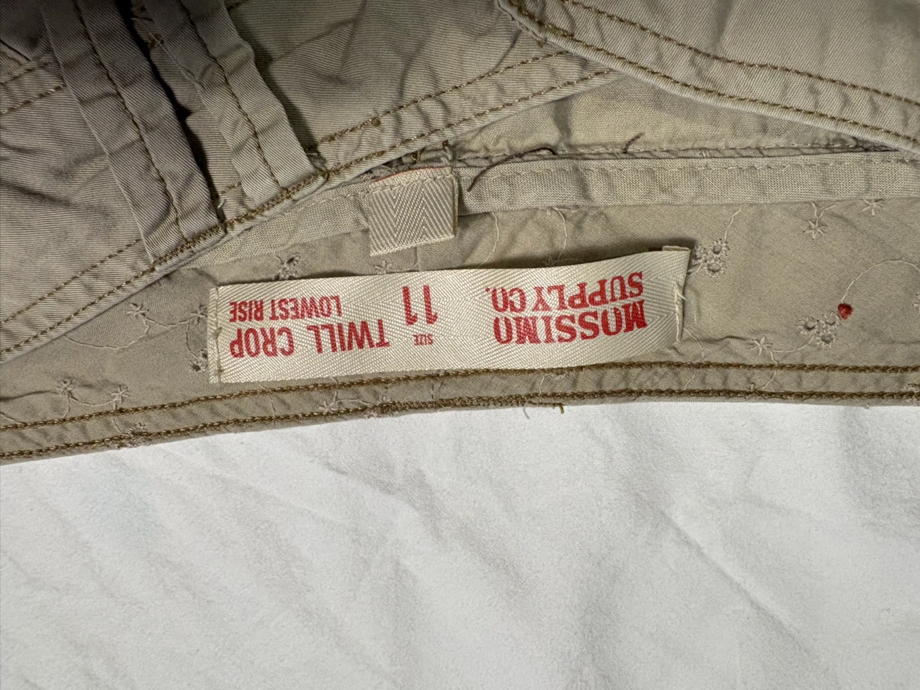 Mossimo Supply Co. Tan Twill Crop Pants