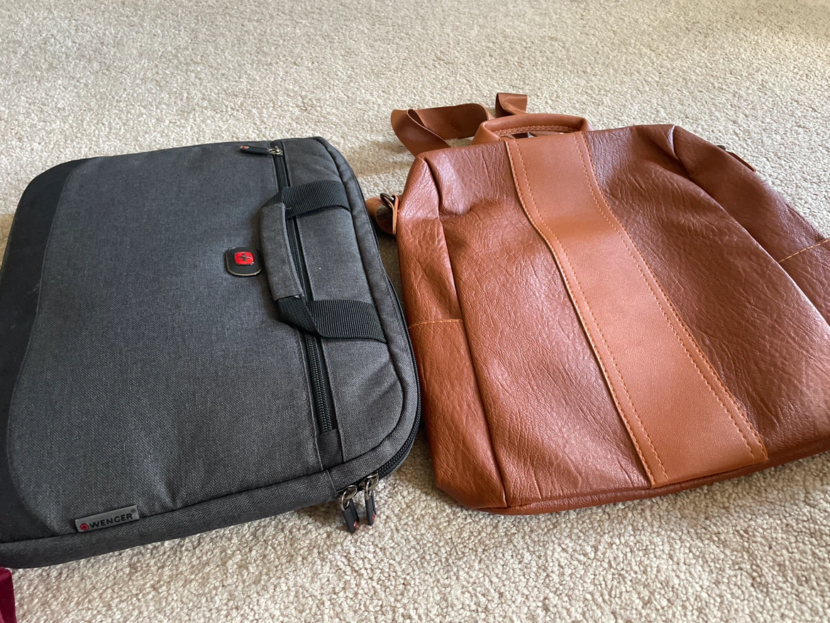 Wenger Laptop Bag and Brown Backpack