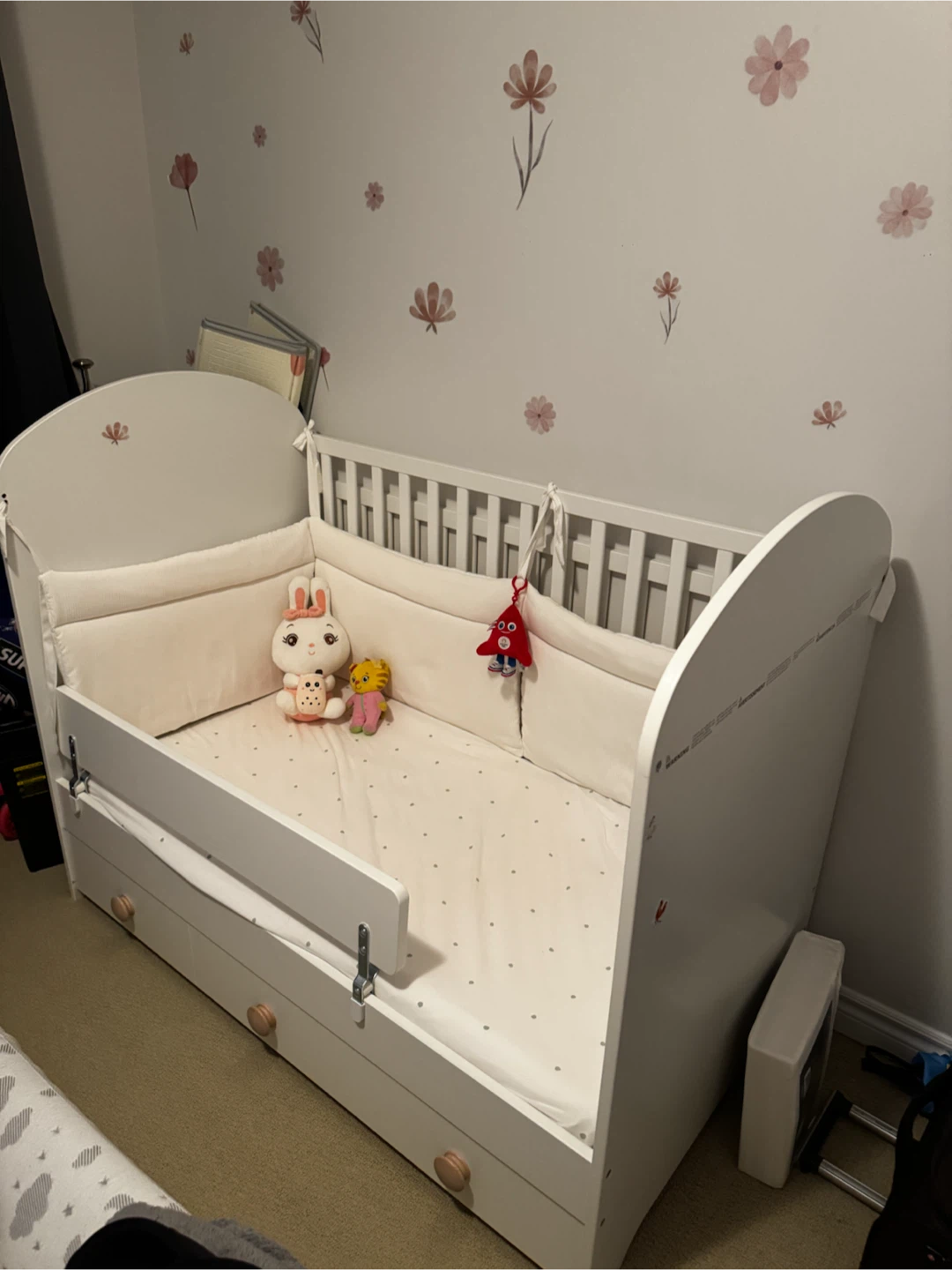 IKEA Crib/ toddler bed with drawer - photo 3