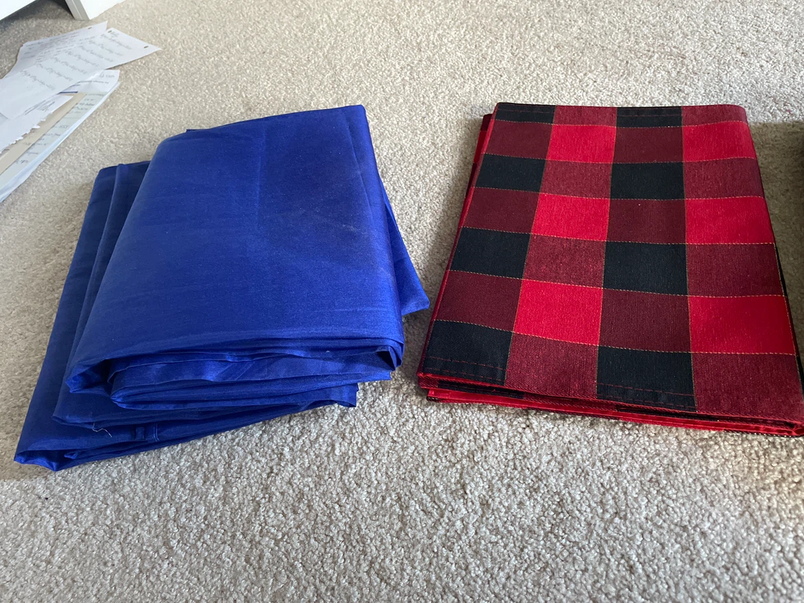 Table runner and 2 big curtains