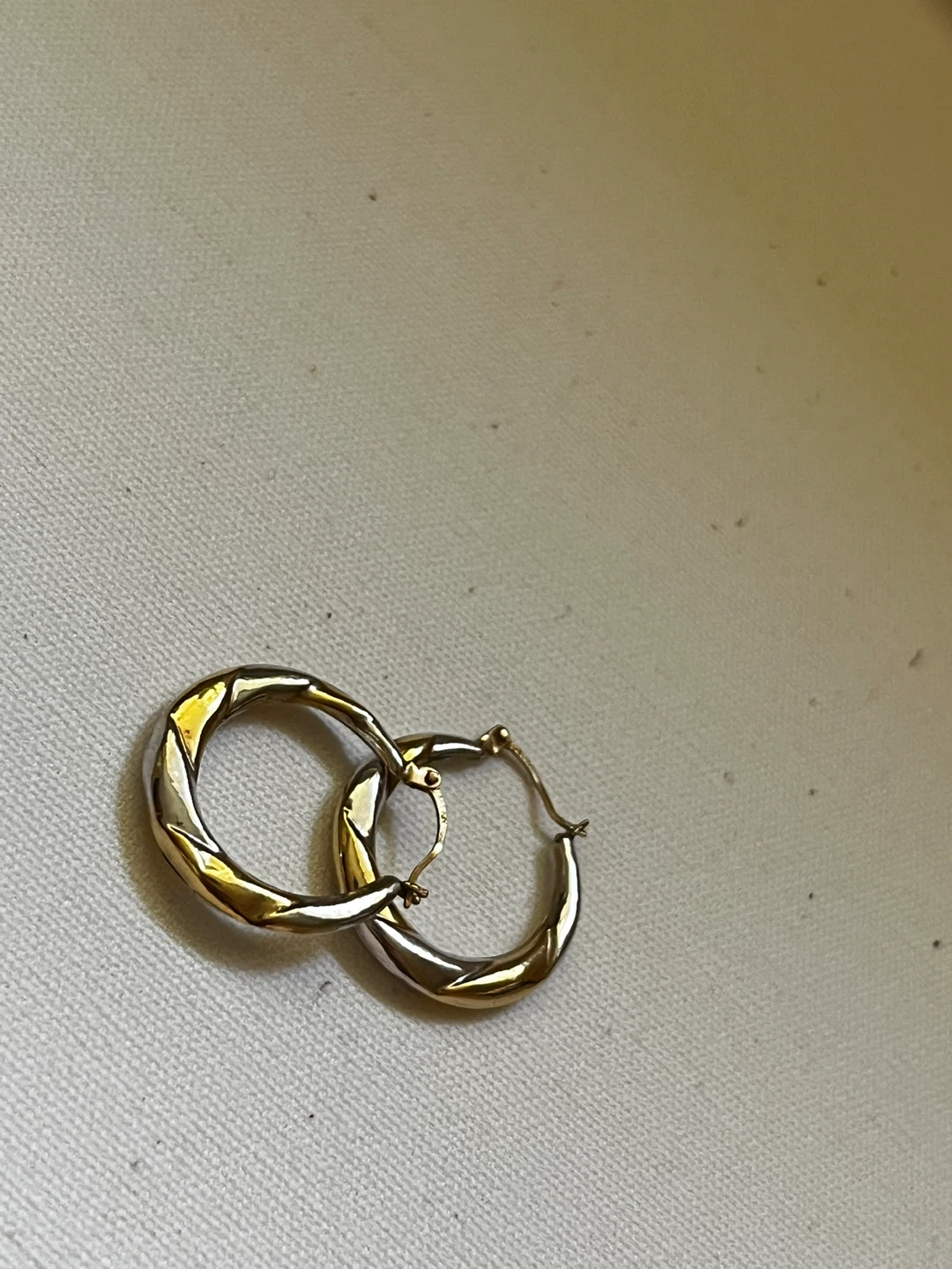 Twisted Gold Hoop Earrings 14k stamped